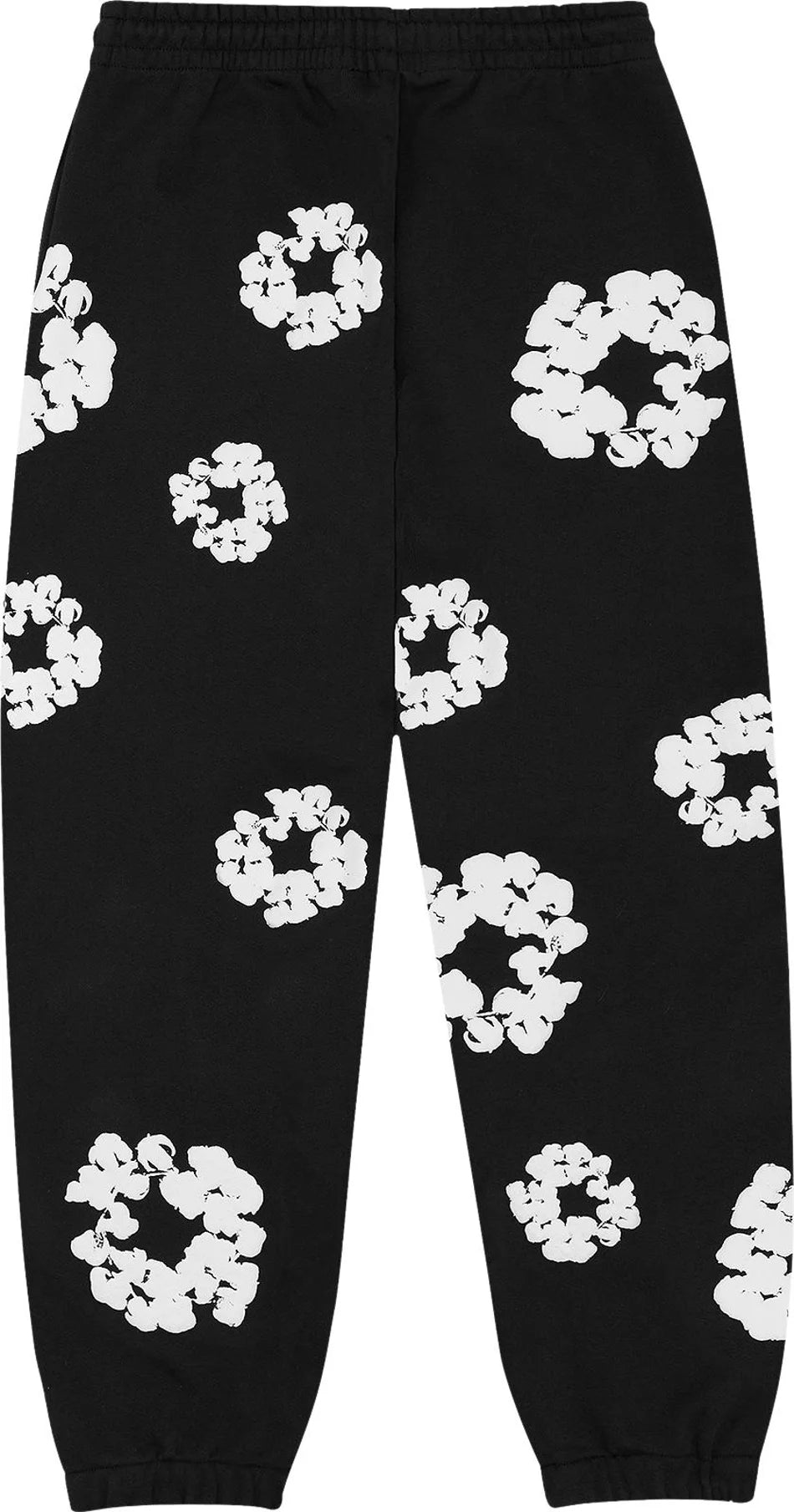 Black Cotton Wreath Sweatpants