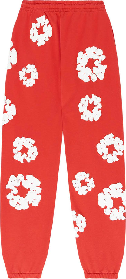 Red Cotton Wreath Sweatpants