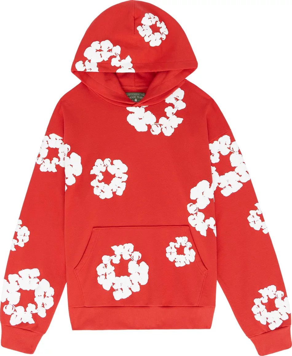 Red Cotton Wreath Hoodie