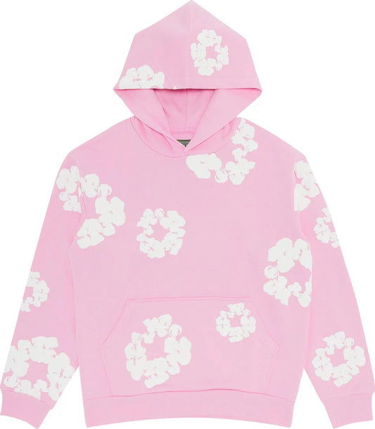 Pink Cotton Wreath Hoodie