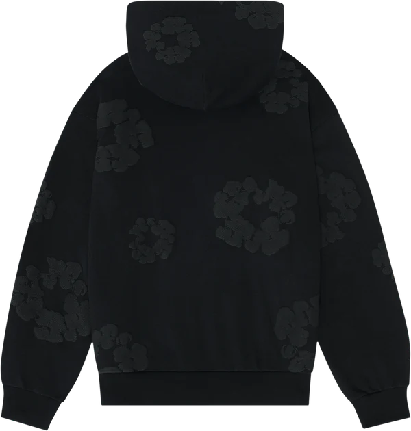 Full Black Cotton Wreath Hoodie