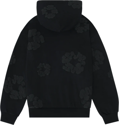 Full Black Cotton Wreath Hoodie